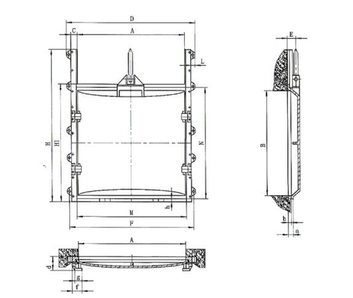 SFZ型铸铁方闸门结构布置图