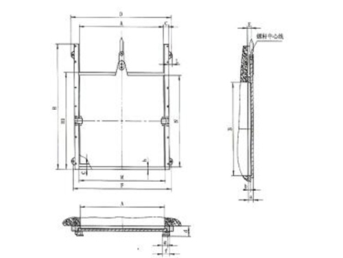 PZ小型平板铸铁闸门结构布置图