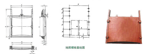 2米×2米铸铁闸门厂家安装布置尺寸结构图