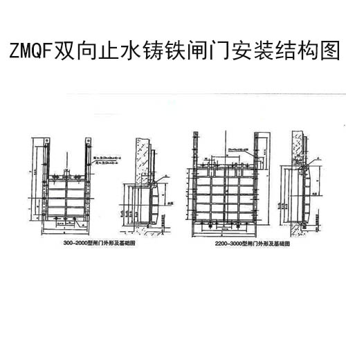 ZMQF双向止水铸铁闸门安装结构图