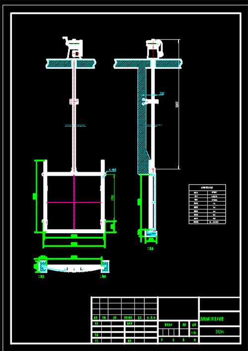 平面电动铸铁闸门结构及结构图